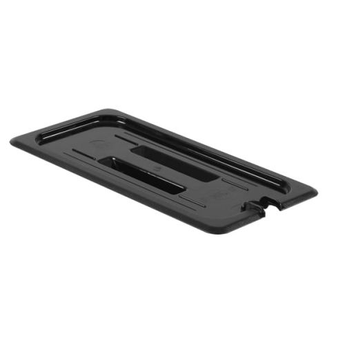 Thunder Group PLPA7130CSBK, Polycarbonate Third Size Slotted Cover For Food Pan, Black