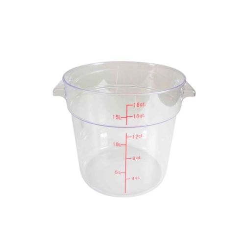 Thunder Group PLRFT318PC, 18-Quart Polycarbonate Round Food Storage Container, Clear