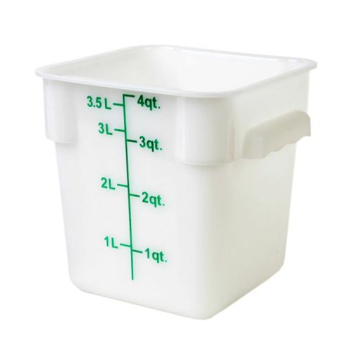Thunder Group PLSFT004PP, 4-Quart Plastic White Square Food Storage Containers (Lids sold separately)