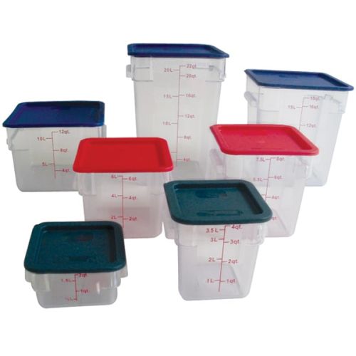Thunder Group PLSFT008PC, 8-Quart Polycarbonate Clear Square Food Storage Containers (Lids sold separately)