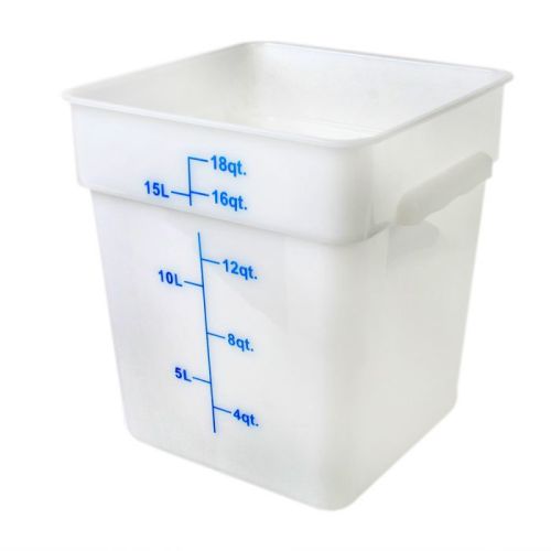 Thunder Group PLSFT018PP 18-Quart Plastic Square White Food Storage Containers, Lids are sold separately