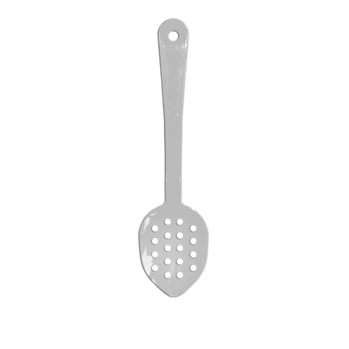 Thunder Group PLSS113WH, 11-Inch Polycarbonate Perforated Serving Spoon,  White, 12/CS | McDonald Paper Supplies
