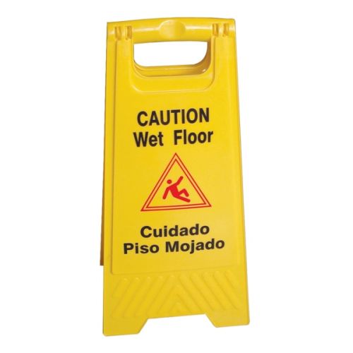 Thunder Group PLWFC024, 24x12-inch Wet Floor Caution Sign, Yellow, Plastic