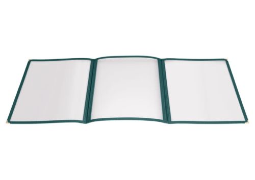 Winco PMCT-9G, 12x9.5-Inch Green Triple Fold Menu Cover