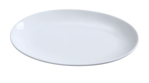 Yanco PS-10-CP 10x7-Inch Piscataway Porcelain Round White Coupe Platter, 24/CS