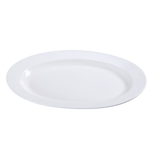 Yanco PS-41 14x9.5-Inch Piscataway Porcelain Round White Platter, DZ