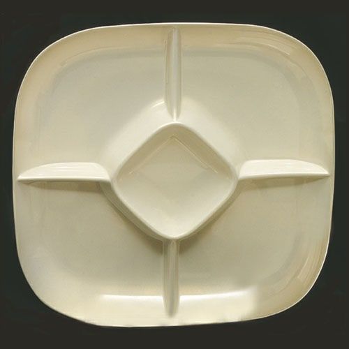 Thunder Group PS1515V 15 x 1 3/4 Inch Deep Western Passion Pearl Melamine Square Chip and Dip Platter, EA