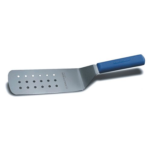Dexter Russell PS286-8C-PCP, 8x3-Inch Perforated Turner with Blue Polypropylene Handle, NSF