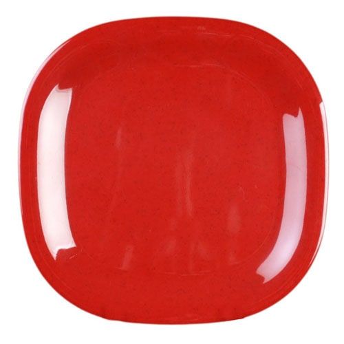 Thunder Group PS3008RD 8 1/4 Inch Western Passion Red Melamine Rounded Square Plate, EA