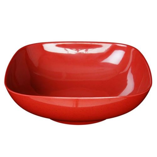 Thunder Group PS3111RD 128 Oz 11 x 3 1/2 Inch Deep Western Passion Red Melamine Rounded Square Bowl, EA
