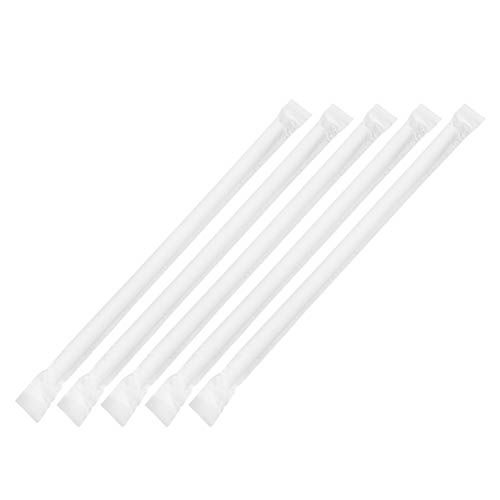 SafePro PSWW 7.75-Inch White Wrapped Paper Jumbo Straws, 3200/CS