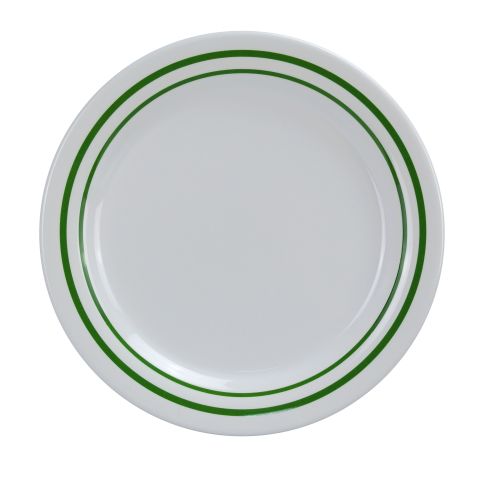 Yanco PT-110 10-Inch Pine Tree Melamine Round White Dinner Plate, 24/CS