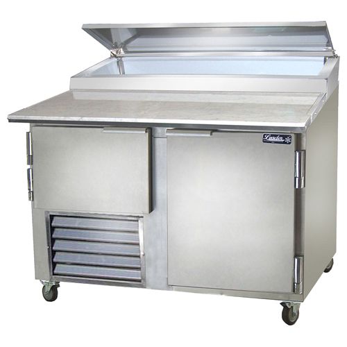 Leader ESPT48, 48x36x43-Inch Refrigerated Pizza Preparation Table, 15.2 Cu. Ft, Self-Contained, S/S Top