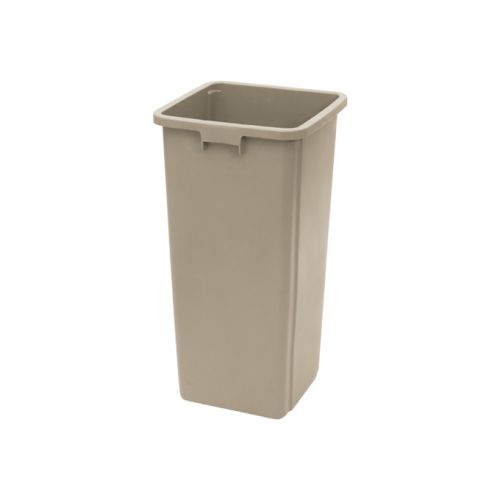 Winco PTCS-23BE, 23 Gallon Beige Tall Square Plastic Trash Can