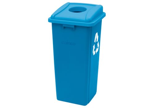 Winco PTCSB-23L, Blue Plastic Bottle and Can Recycling Cover for PTCS-23L Bin