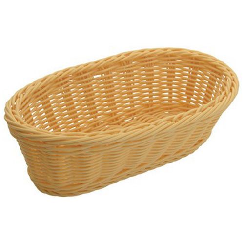 Winco PWBN-94B, 9-Inch Polypropylene Woven Baskets, Oblong, Natural, 6-Piece Pack (Discontinued)