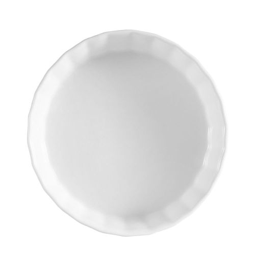 C.A.C. QCD-10, 42 Oz 10-Inch Porcelain White Quiche Baking Dish, DZ
