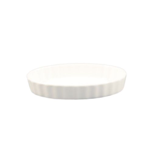C.A.C. QSV-8, 12.5 Oz 8-Inch Porcelain Fluted Oval Dish, 2 DZ/CS