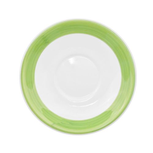 C.A.C. R-2-G, 6-Inch Stoneware Green Saucer for R-1-G Cup, 3 DZ/CS