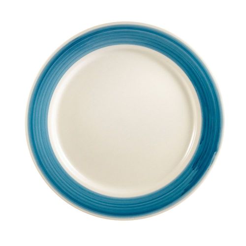 C.A.C. R-21-BLU, 12-Inch Stoneware Blue Plate with Rolled Edge, DZ