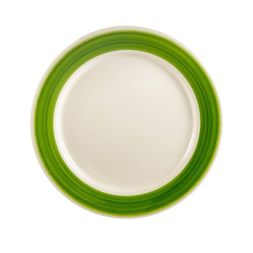 C.A.C. R-8-G, 9-Inch Stoneware Green Plate with Rolled Edge, 2 DZ/CS