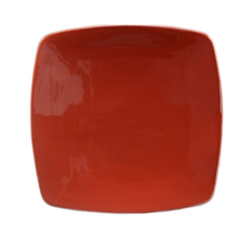 C.A.C. R-FS21-R, 11.87-Inch Stoneware Red Square Flat Plate, DZ