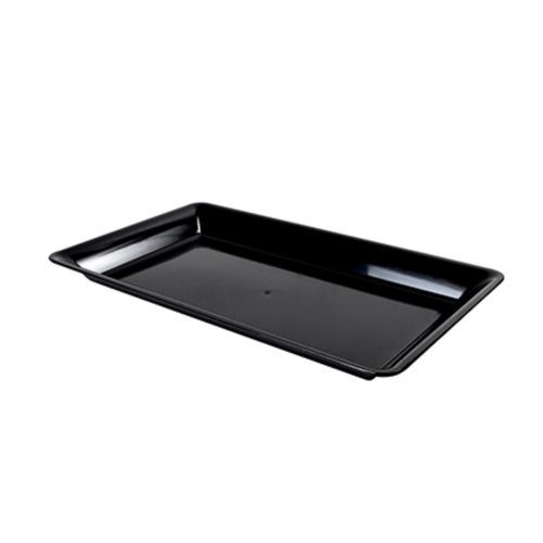 Fineline Settings RC470.BK, 19x14-inch Platter Pleasers Polystyrene Black Rectangular Tray, 25/CS