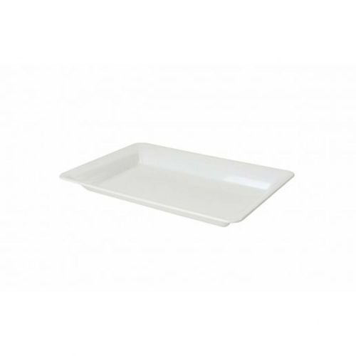 Fineline Settings RC471.WH, 10x8-inch Platter Pleasers Polystyrene White Rectangular Tray, 25/CS