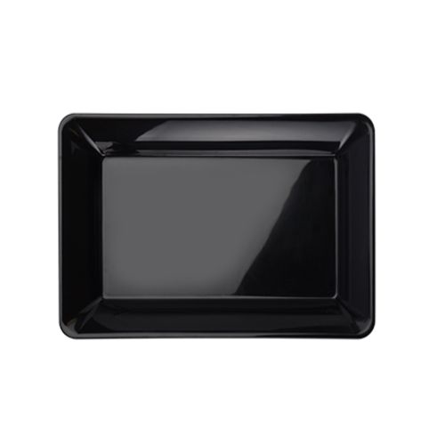 Fineline Settings RC572PP.BK, 10x14-inch Platter Pleasers Polypropylene Black Rectangular Tray, 25/CS