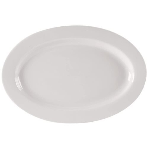 Yanco RE-51 15.5x10.5-Inch Recovery Porcelain Oval American White Platter, DZ