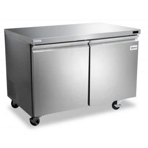 Omcan RE-CN-0011-HC, 47-inch 2 Solid Doors Undercounter Refrigerator, 12 Cu.Ft