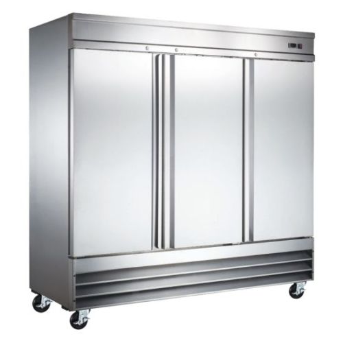 Universal Coolers RIFI-81, 81-inch Stainless Steel Solid Reach-In Freezer, 72 Cu. Ft.