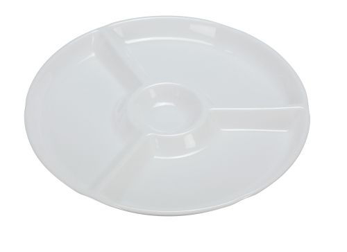 Yanco RM-821 12.25x1-Inch Rome Melamine Deep Round White 4-Compartment Plate, DZ