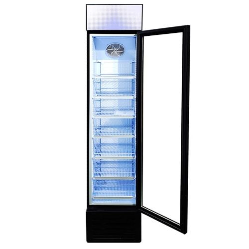 Omcan RS-CN-0145, 16.5-inch 1 Glass Door Slim Display Refrigerator with Lightbox, 5 Cu.Ft