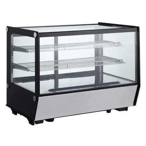 Omcan RS-CN-0160-5, 34-inch Angled Glass Countertop Refrigerated Display Case, 5.65 Cu.Ft