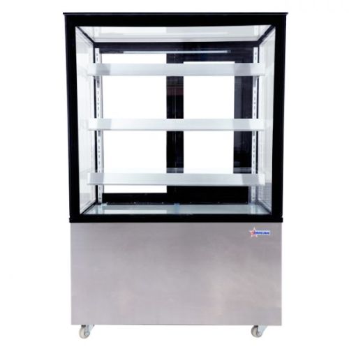 Omcan RS-CN-0271-S, 36-inch Stainless Steel Square Glass Refrigerated Display Case