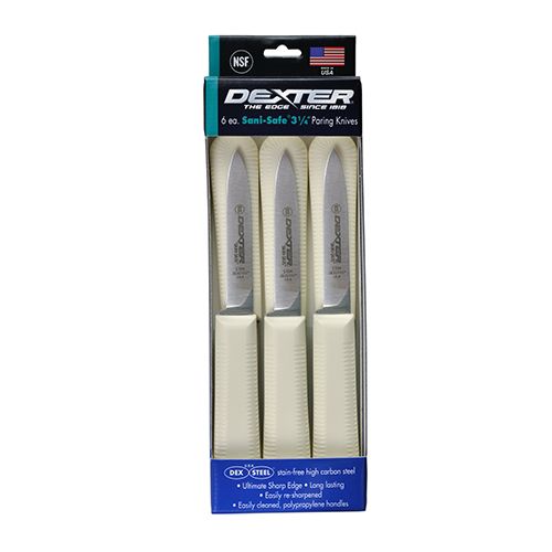 Dexter Russell S104-6, Set of 6 3¼-inch Slip-Resistant S104 Paring Knives in Window Box Package (Discontinued)