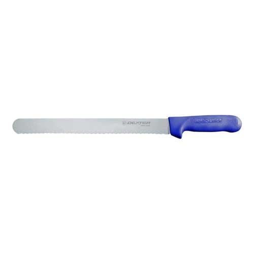 Dexter Russell S140-12SCC-PCP, 12-inch Scalloped Roast Slicer Knife, Blue Handle (Discontinued)