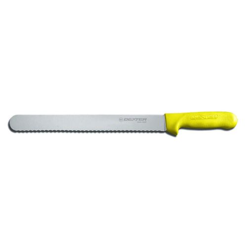 Dexter Russell S140-12SCY-PCP, 12-inch Scalloped Roast Slicer Knife, Yellow Handle (Discontinued)