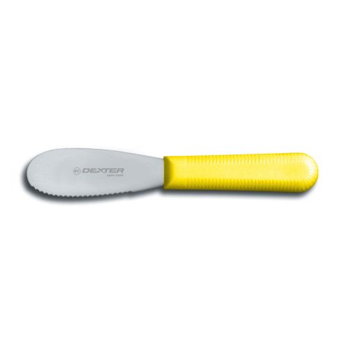 Dexter Russell S173SCY-PCP, ½-inch Slip-Resistant Yellow Handle Scalloped Sandwich Spreader
