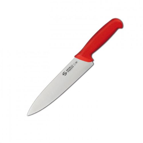 Ambrogio Sanelli S309.020R, 8-Inch Blade Stainless Steel Butcher Knife, Red
