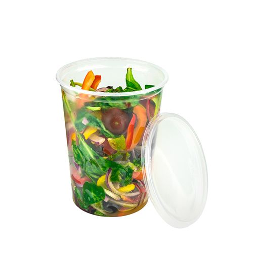 SafePro 32R, 32 Oz Clear Plastic Deli Containers, 500/Cs. Lids Sold Separately.