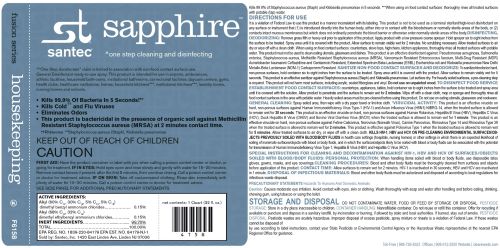SANTEC Sapphire RTU 32 Oz One Step Disinfectant Spray, EA, 415808/SA-X