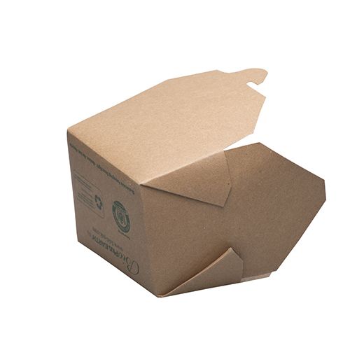 Safepro Eco SB01 26 Oz 5x4.5x2.5-Inch Take-out Recyclable Kraft Paper Container #1, 450/CS