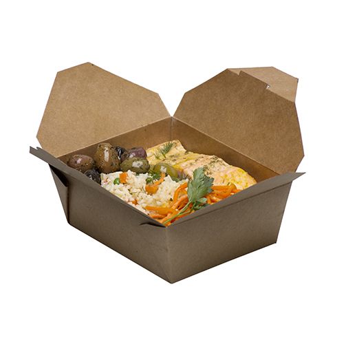 Safepro Eco SB01 26 Oz 5x4.5x2.5-Inch Take-out Microwavable Kraft Paper Container #1, 450/CS