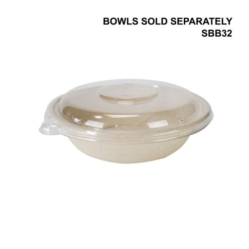 SafePro Eco SB32L PET Clear Round Lid for 24-32 Oz Bowls, 300/CS