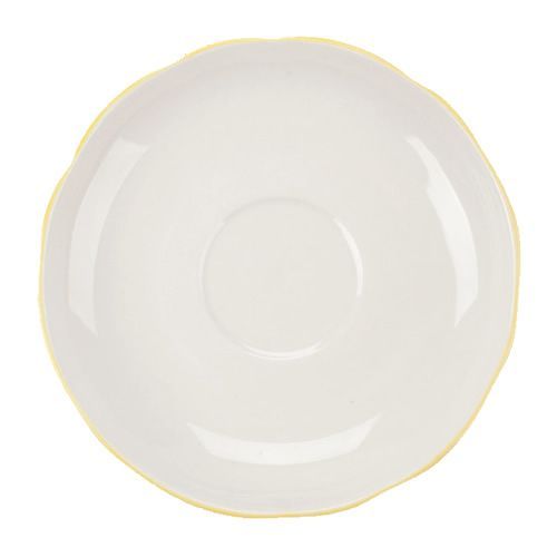 C.A.C. SC-36G, 4.5-Inch Stoneware Gold Band Saucer for SC-35G Cup, 3 DZ/CS