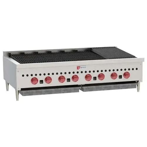 Wolf SCB47, 46.75-Inch Gas Countertop Standard Duty Radiant Charbroiler with Manual Control