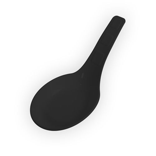 Fineline Settings SE1027.BK, 4.6-inch SelfEco PLA Compostable Black Asian Spoon, 200/CS (Discontinued)