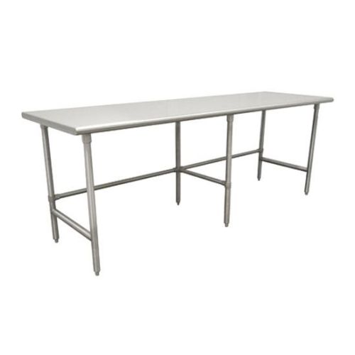 L&J SG14120-RCB 14x120-inch Stainless Steel Work Table with Cross Bar and Galvanized Legs